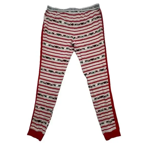 Victorias Secret Womens Medium Fireside Thermal Pajama Set Red Fair Isle - Picture 8 of 12